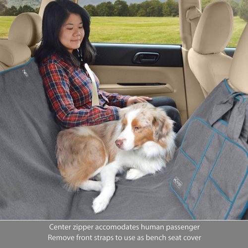Kurgo Heather Hammock Car Seat Cover_central zipper