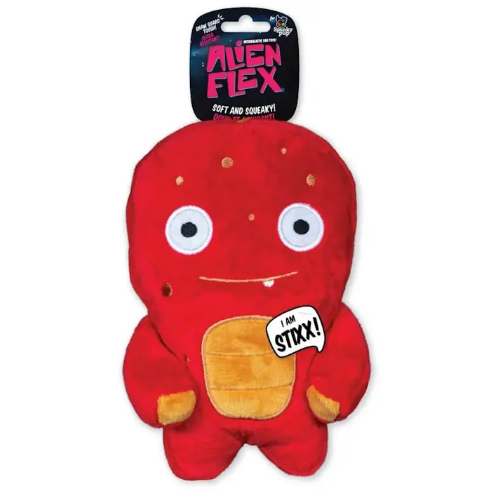 Spunky Pup Alien Flex Plush Squeaker Dog Toys_Stixx