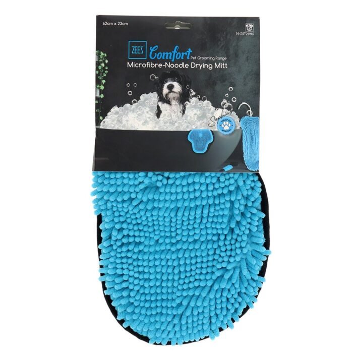 ZEEZ Comfort Microfibre Noodle Dog Drying Mitt