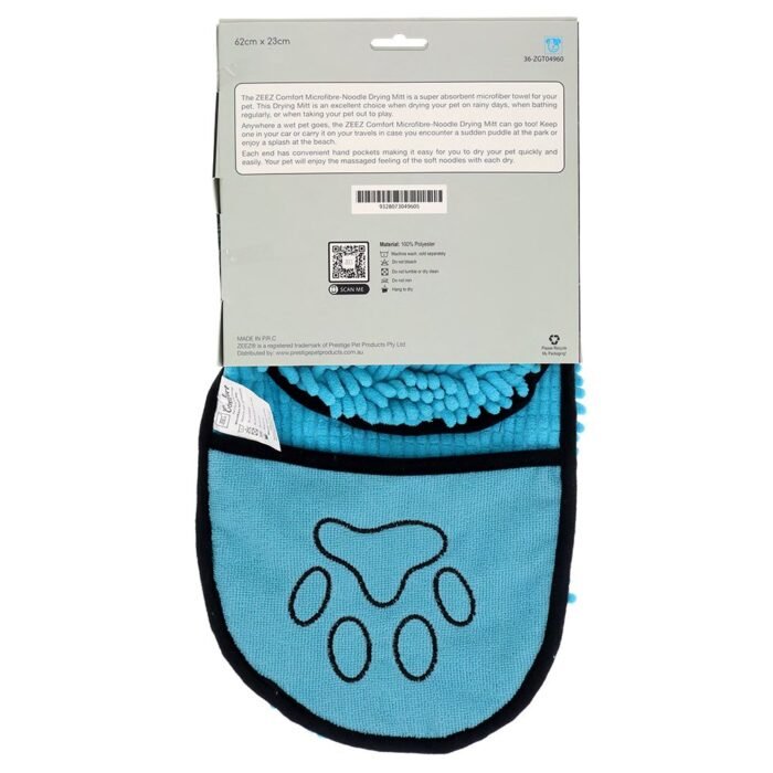 ZEEZ Comfort Microfibre Noodle Dog Drying Mitt_packaging