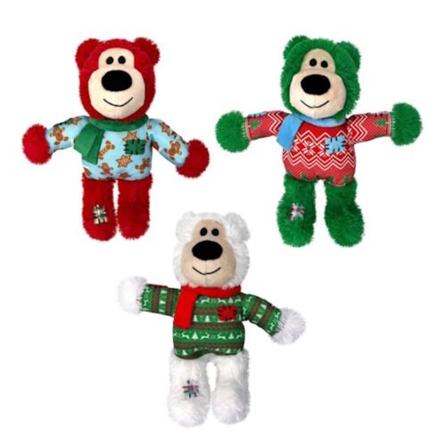 KONG Christmas Wild Knots Bear Plush Dog Toy_assorted