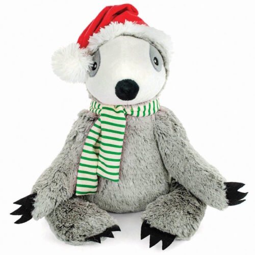 Snuggle Pals Christmas Sloth Plush Dog Toy Green