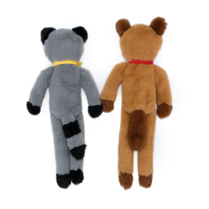 Zippy Paws Fluffy Peltz Dog Toy Raccoon and Squirrel