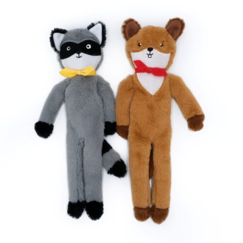 Zippy Paws Fluffy Peltz Raccoon and Squirrel